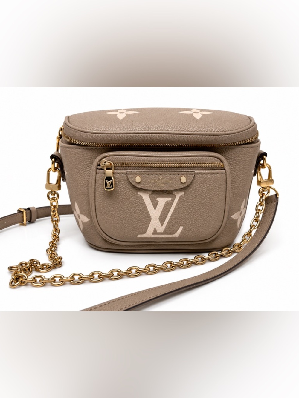Authentic Louis Vuitton Bicolor Monogram Empreinte Mini Bum Bag